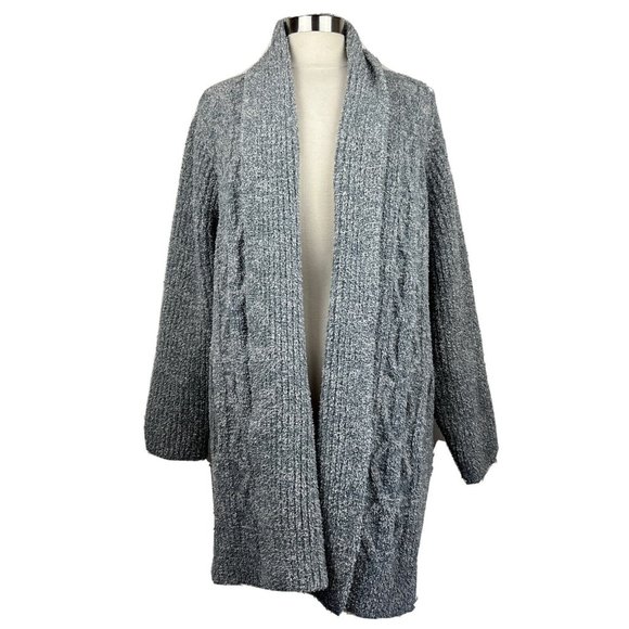 Barefoot Dreams Sweaters - Barefoot Dreams Cardigan XL Womens Cozy Chic Cable Mint Green Pockets Knit